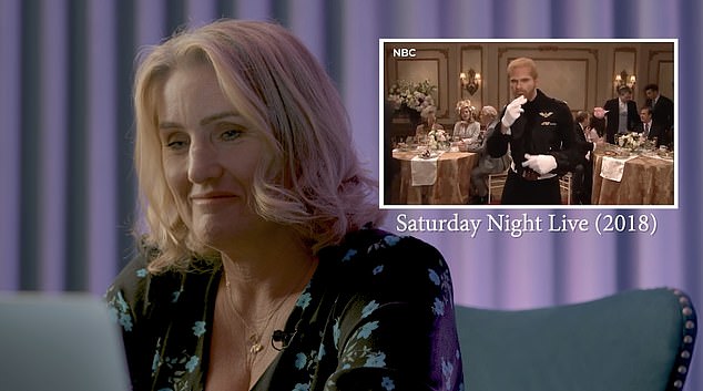Rebecca reacts to the Saturday Night Live sketch about Harry and Meghan's royal wedding in 2018