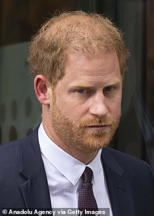 Prince Harry at the hearing of a lawsuit against the Daily Mirror newspaper on charges of wiretapping and illegally collecting private information