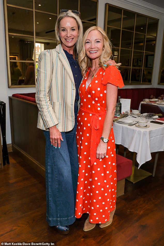 Former EastEnders actress Tamzin Outhwaite (left) was also at the event hosted by Scottish poet Donna Ashworth (right)