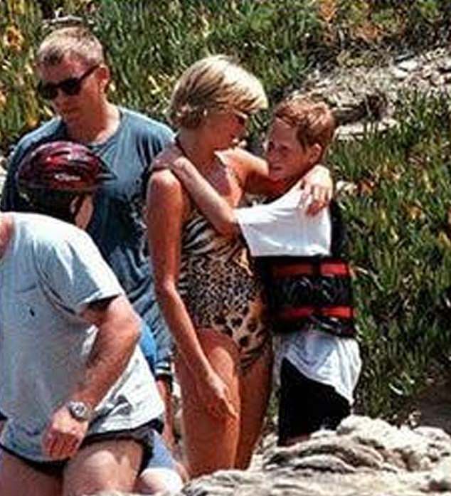 Mr Sansum was a part of Mohamed Al-Fayed's protection team and accompanied Princess Diana and her sons on their holiday to the south of France just a month before she died (Princess Diana pictured with Prince harry)