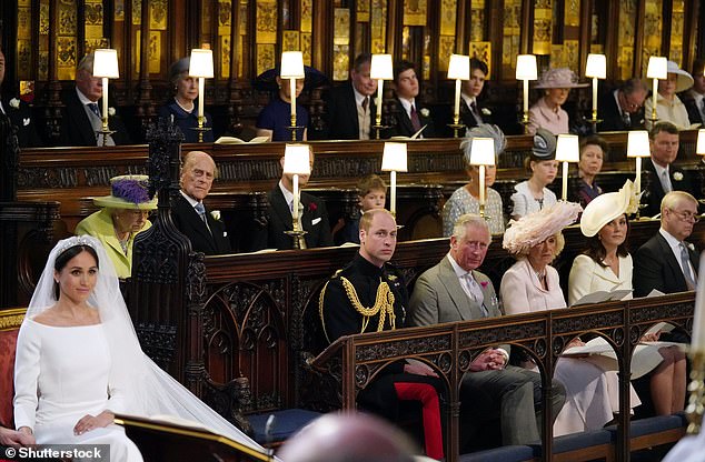 Meghan surrounded by members of the Royal Family. The family appeared more united than ever before but almost seven years after the spectacle the same cannot be said today