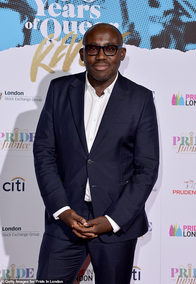 At the time the magazine's then-editor-in-chief Edward Enninful (pictured in 2019) spoke of the Duchess of Sussex's decision to leave herself off the cover ¿ unlike Kate when she appeared in the magazine in June 2016