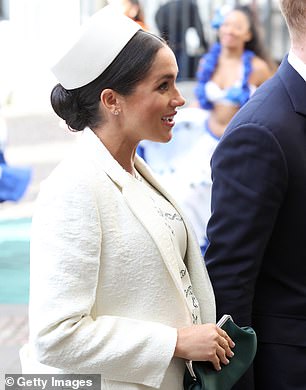 The Duchess of Sussex attends the Commonwealth Service at Westminster Abbey in 2019