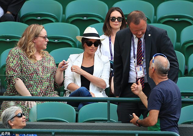 A spectator took a photo of himself and Court 1 near her – but Meghan’s bodyguard warned him about taking pictures in her vicinity