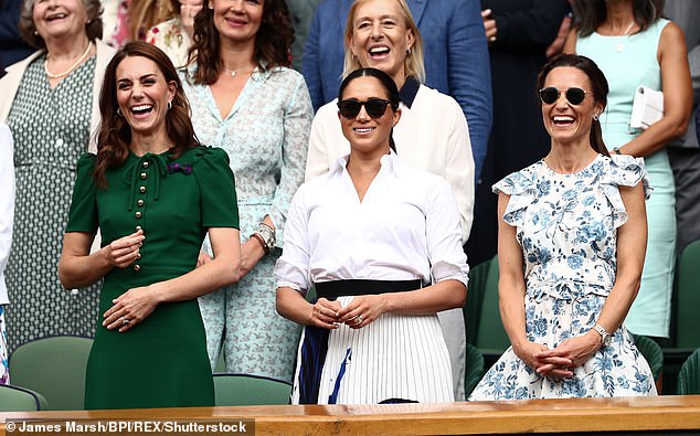 Meghan returned to Wimbledon with the Princess of Wales and her sister Pippa Middleton the following week