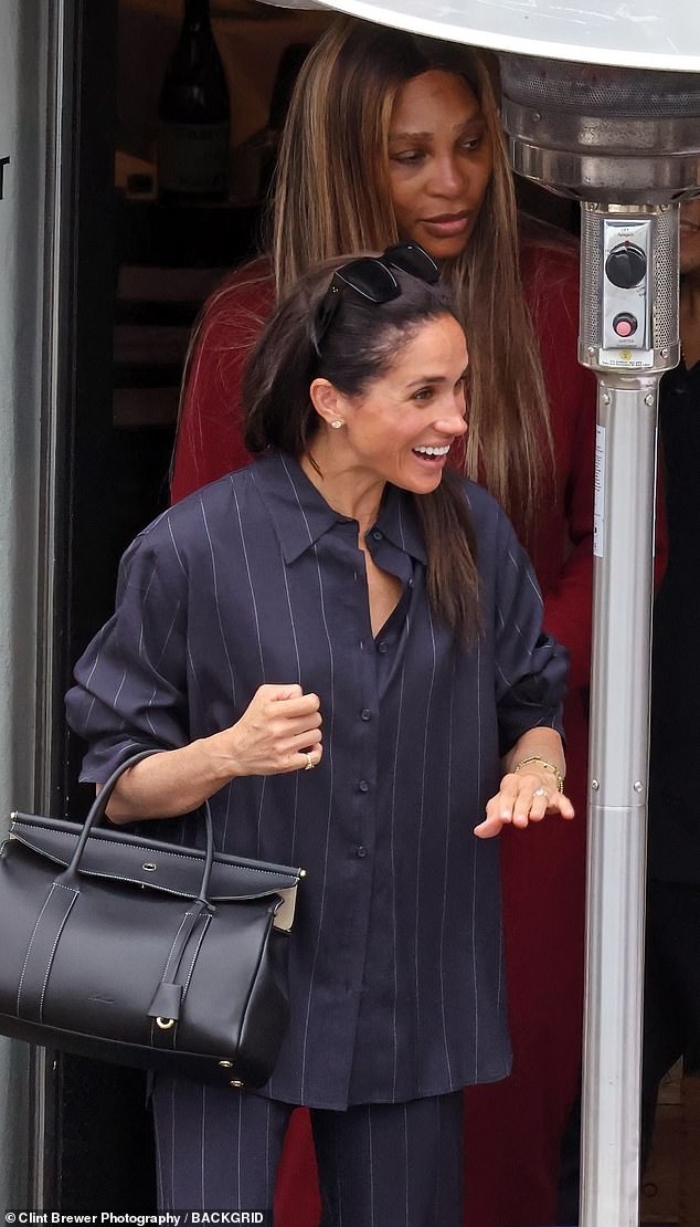 Meghan at a California restaurant with tennis star Ms Williams