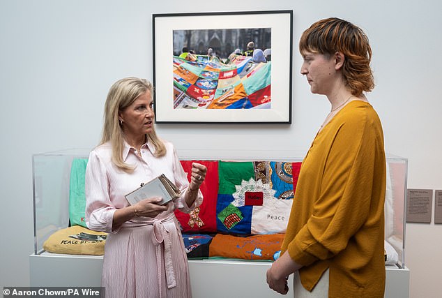 Sophie pictured at the Imperial War Museum with Waging Peace Co-Executive director Maddy Crowther, has spoken out on the issue of sexual violence for years and met hundreds of survivors around the world