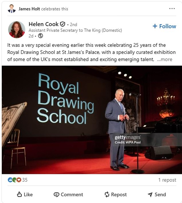 Sussex aide James Holt has been liking and celebrating work relating to Prince William and King Charles this week in a move that has raised eyebrows amongst royal watchers