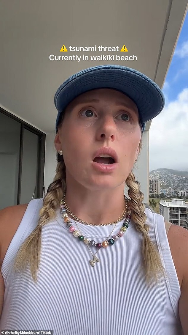 In one TikTok video, a user shares her panic as sirens blare in the background. With a worried look on her face she describes how she's shaking with fear