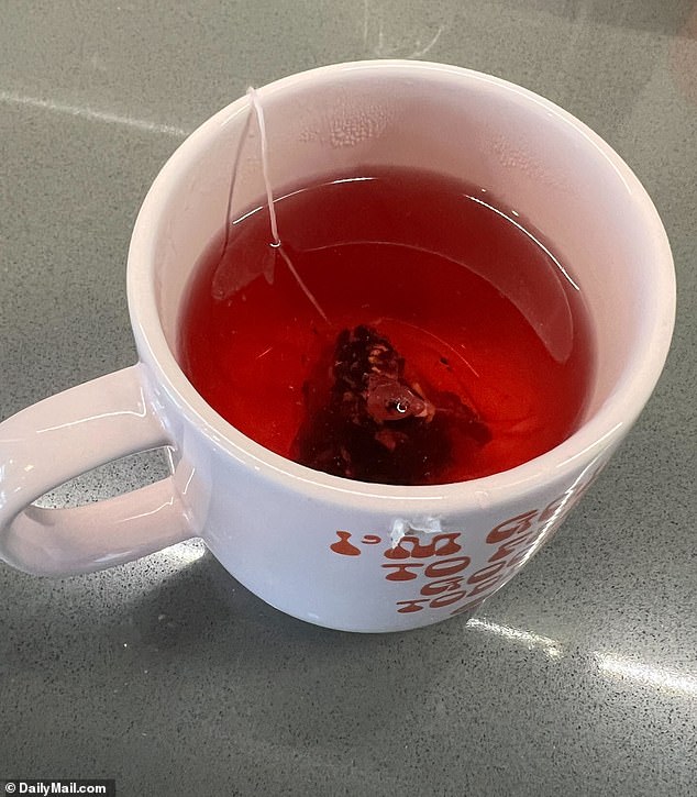 Her hibiscus tea was extremely bitter with heavy notes of floral, with one taste tester comparing it to 'drinking lip balm'