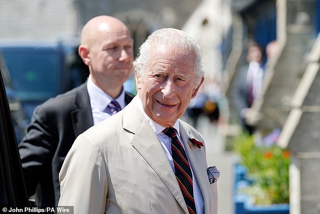 Sources said the meeting last week was the first step in a 'rapprochement process' aimed at restoring relations between the Royal Family and the Duke and Duchess of Sussex (King Charles is pictured on Thursday)