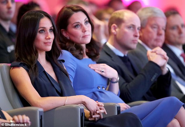 Brown wrote: 'Meghan later said she found Kate to be cool of temperament, but that's likely because Meghan is a "gusher", who hugged even the guards outside Kensington Palace'