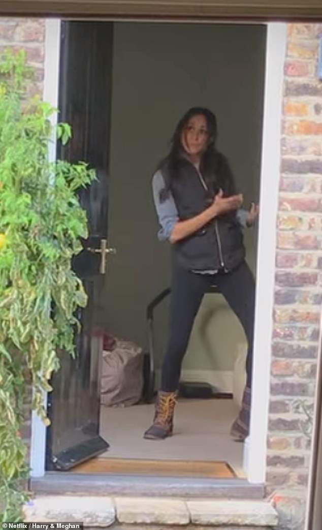 Meghan inside Nottingham Cottage. Royal author Tom Quinn said: 'Starting life as a member of the royal family in Nottingham Cottage was the beginning of all Meghan¿s troubles'