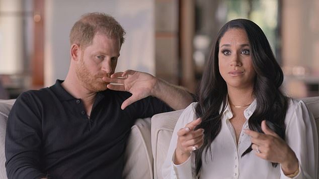 The Sussexes Netflix deal includes their incendiary tell-all docuseries Harry & Meghan (pictured), which was released in December 2022