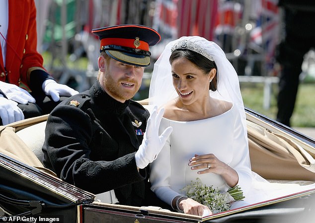 Prince Harry and Meghan on their wedding day in May 2018