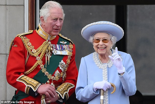 Queen Elizabeth II during the celebrations for her Platinum Jubilee. Liam voiced his support of the late Queen in 2022 when he fondly described her as like a 'little Jedi'