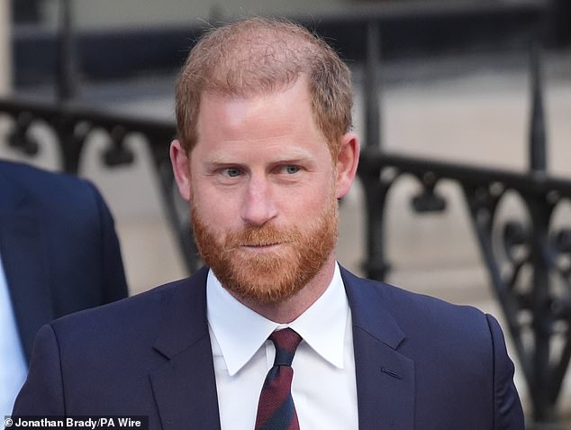 The Duke of Sussex leaves the Royal Courts of Justice in London in April 2025