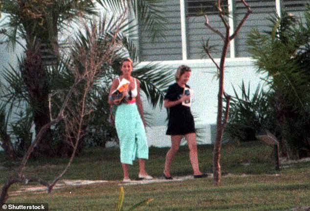 Diana and Victoria Mendham in Barbuda in 1996