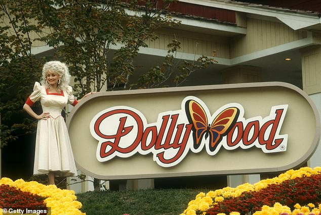 Dolly outside her theme park Dollyland. Last year, Dolly extended an invitation for the Prince and Princess of Wales and their children to visit her amusement park