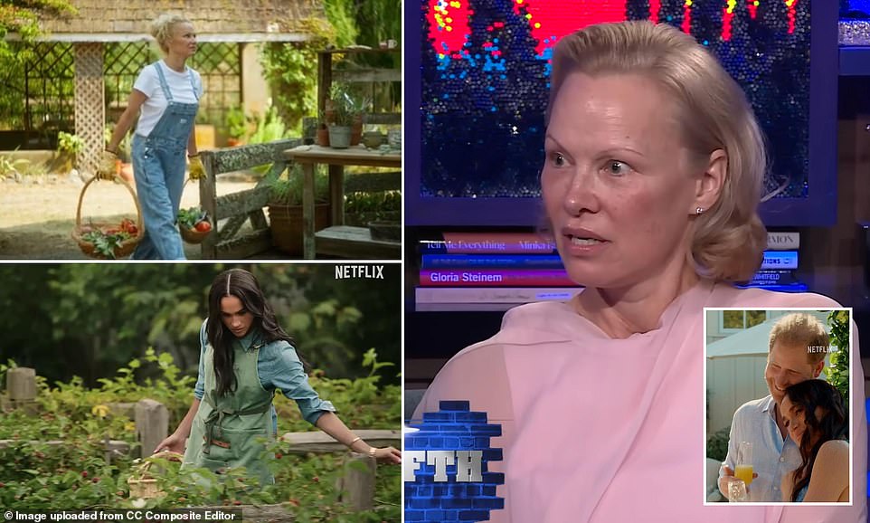 Pamela Anderson has finally spoken out on viral claims Meghan Markle 'ripped off' her cooking show with Netflix series , With Love, Meghan. Fans of the Baywatch bombshell, 58, were left incensed when the former working Royal, 44, debuted her latest TV venture - which bore eerie similarities to Pamela’s Cooking With Love, which premiered earlier this year on Prime Video.