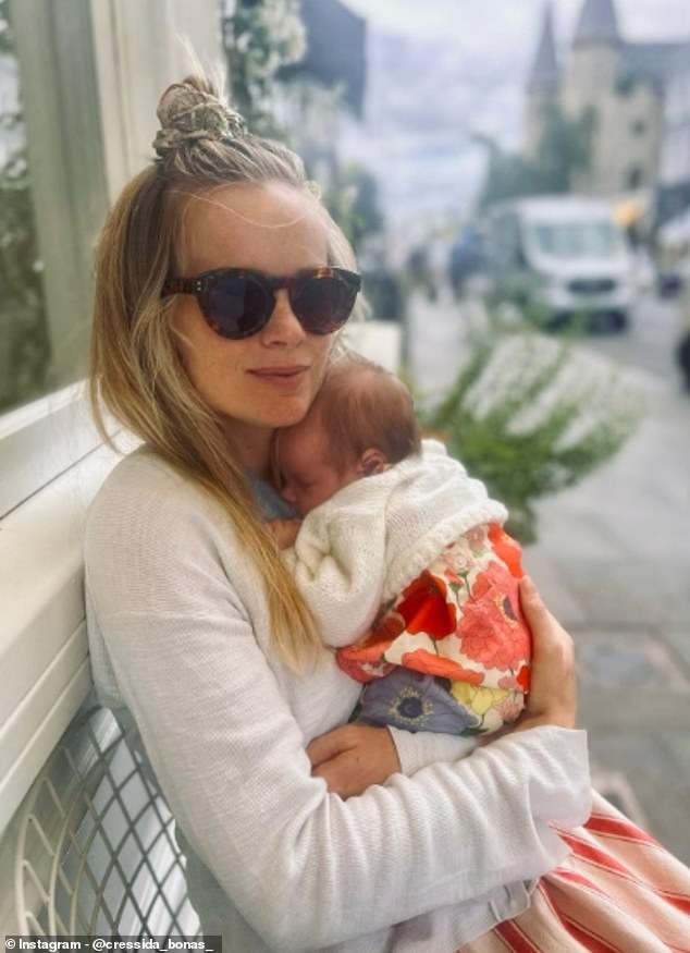 Cressida Bonas (pictured) posted a new image of daughter Delphina Pandora as part of an Instagram carousel