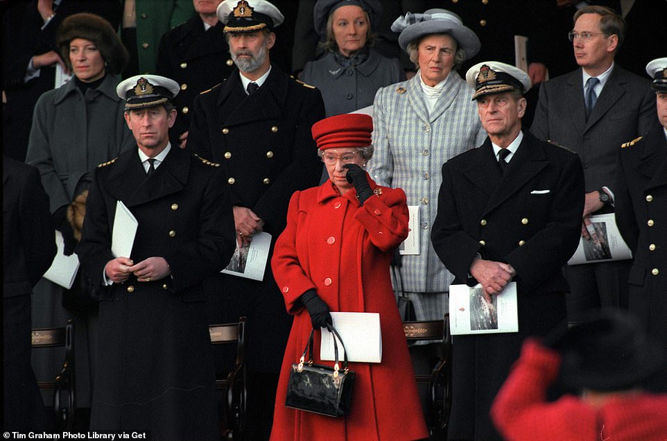 The first time the late Queen Elizabeth II cried in public was on December 11, 1997, in Portsmouth, when her beloved HMY Britannia was decommissioned. It was a shocking sight for royal watchers to witness, having become so accustomed to her stoic manner. Dressed in an all-red ensemble, a photograph from the event shows Her Majesty wiping a tear from her cheek as she said goodbye to her luxury yacht when the costs of the aged vehicle came too great to maintain. Just a month prior, the Monarch had received a wealth of public criticism after maintaining a stiff upper lip attitude following the death of her former daughter-in-law, Princess Diana. While the Queen rarely put a foot wrong during her 70-year reign, her response to Diana's death the week before was one of the few episodes most experts now regard as a mistake. Tony Blair later claimed credit for persuading the Queen to return to London and pay a public tribute to the princess to satisfy the public demand.