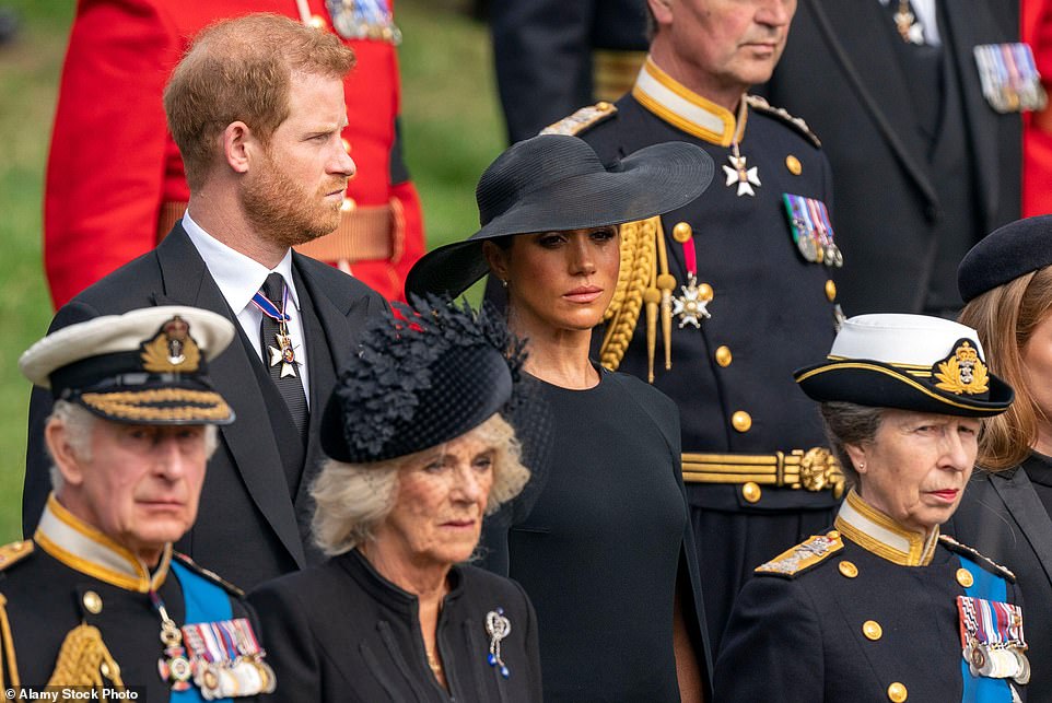 The Duchess wept as she met the Head of Midwifery Ms Price who was present for the birth of both her children. She said: 'I want to say well done to everyone for your fundraising and for all the work you do to help thousands of families – your service is the difference between life and death. When the late Queen tragically died aged 96 in September 2022, the world watched with baited breath to see how the Royal Family would publicly respond to the death of the longest-reigning monarch in British history. At the Committal Service in Windsor after the State funeral at Westminster Abbey, Meghan Markle, Duchess of Sussex, was seen to be incredibly emotional and even had a trail of tears clearly showing on her cheek. And as thousands of mourners lay flowers outside of Balmoral Castle to pay their respects and commemorate the late Queen, Zara Tindall also appeared visibly emotional as she tearfully analysed the sea of tributes.