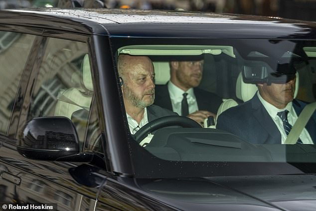 Prince Harry arrives at Clarence House, London, after his father King Charles