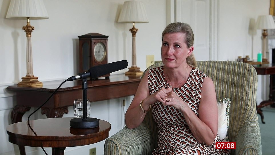 Becoming incredibly tearful when discussing her beloved father-in-law, the Duchess said that the late Duke of Edinburgh's passing had left a 'giant-sized hole in our lives' during an interview with Naga Munchetty at St James's Palace in June of the same year. In 2014, the Duchess wept when she returned to Frimley Park Hospital and reunited with the midwife who saved her life during her terrifying childbirth to Lady Louise in 2003. The Duchess, then 38, had suffered an acute placental abruption and was reportedly just 15 minutes away from dying in the emergency room, with her husband Edward unable to attend because he was in Mauritius for an official visit. However, she managed to give birth to Louise, who weighed just 4lb 9oz, after an emergency C-section, but she had to be transferred away from Sophie almost immediately for specialist care. Complications from her early birth left Lady Louise with esotropia - a condition which means that both eyes do not look in the same direction - and reportedly 'completely reshaped' her mother's character.