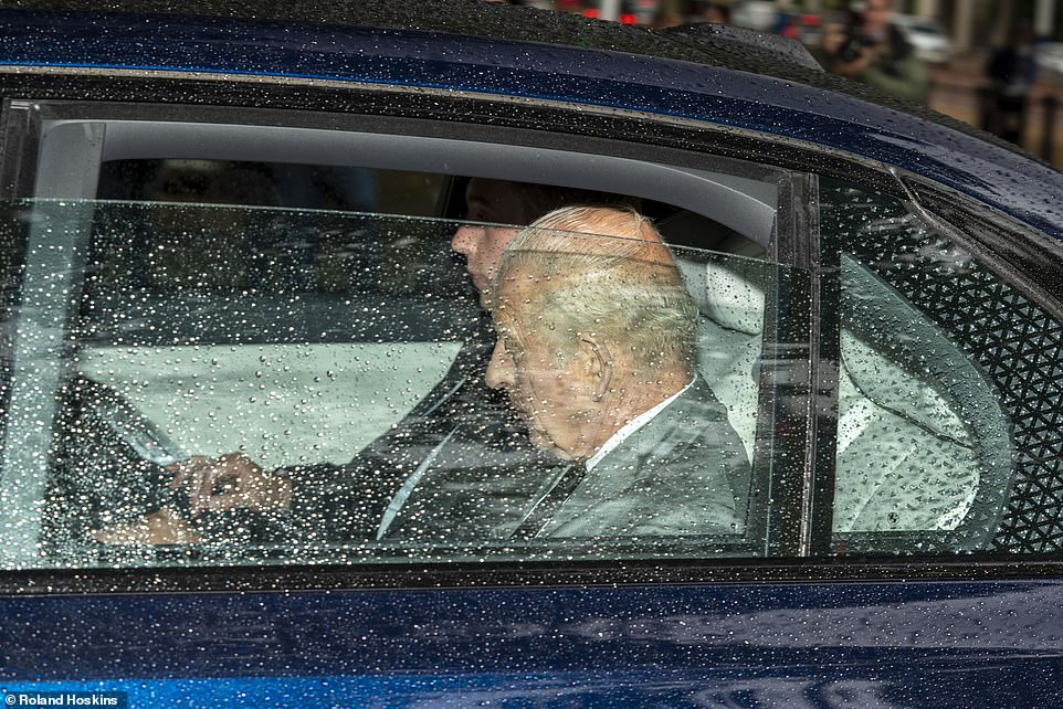 Charles had flown to the capital after a stay at Balmoral in Aberdeenshire, raising the possibility of a meeting with Harry during his son's four-day stay in Britain. Harry was due to arrive at the Invictus reception at 6.45pm but organisers said he was running late, before he finally arrived at 7.24pm. It is believed the Duke travelled to the event straight after seeing his father but traffic has been very heavy in central London this week due to an ongoing Tube strike. After a reception where he met sponsors and supporters, the duke gave a speech and began by joking about his long journey across London to attend the event. He made his guests laugh when he said: 'I think this whole thing has been delayed slightly, so at this point you're all hammered - which was part of the plan all along, stuck up here at the top of the Gherkin.'