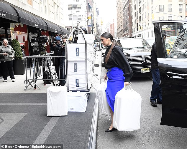 Guests were gifted Cuyana leather totes that were filled to the brim with products. On the day of Meghan's shower, about 17 Away suitcases worth $225 each were delivered to The Mark Hotel