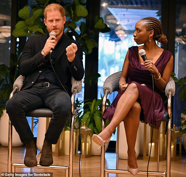 In an introduction to the report, Dr Chandauka (pictured with Prince Harry last year) described her tenure as chair since July 2023 as a 'grueling and humbling period'