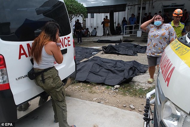 Villages mourn the death of their relatives after the earthquake. It has been reported that more than 70 people died after the 6.9 magnitude tremor struck