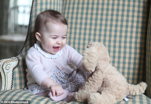 Princess Charlotte posed with a Fuddlewuddle dog from Jellycat in a photograph released in  2015