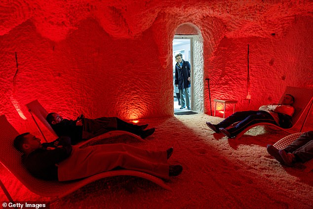Her Royal Highness dropped into a salt therapy room in a rehabilitation centre for Ukrainian war veterans in Kyiv