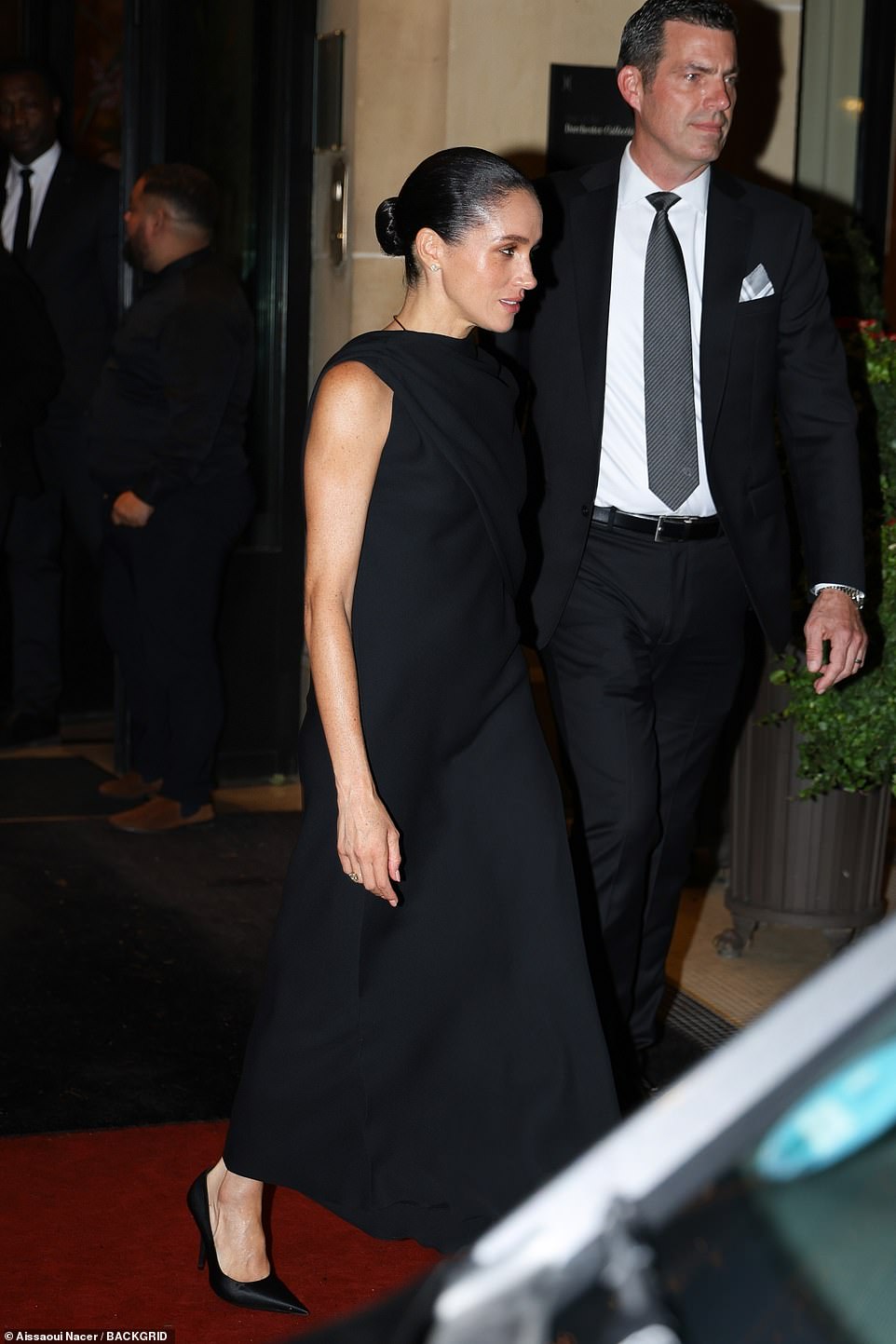 The first video posted to her Instagram story on Saturday evening was a teaser of her £745 Balenciaga 'Knife' heels as she strutted out of the £2,210-per-night Plaza Athénée hotel. But critics today likened the Duchess to Zoolander - the dim-witted character made famous by Ben Stiller in the 2001 hit comedy. 'Meghan Markle trying to give Zoolander a run for his supermodel walk,' one said. Other commenters ridiculed 'self-obsessed' Meghan for appearing to make the show all about her.
