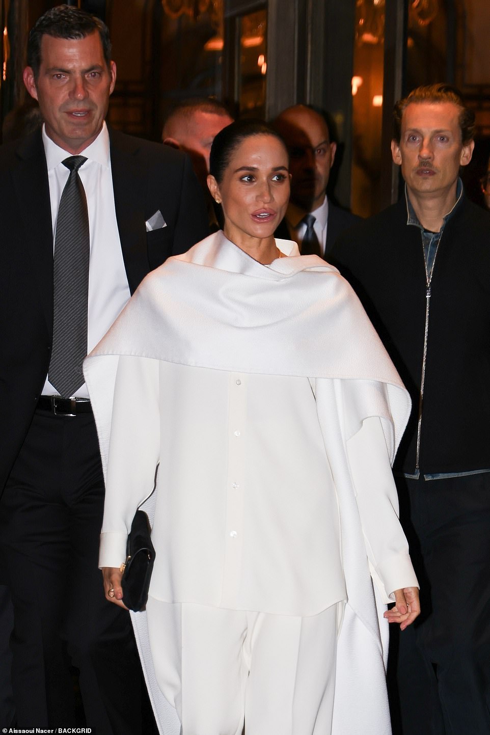 Last week a video emerged of the duchess appearing to laugh as a model took a tumble on the Balenciaga catwalk, next to her stony-faced friend. Footage from behind the scenes also captures the moment she appears to attempt to make conversation with British actress and Slow Horses star Dame Kristin Scott Thomas , who was seen turning away from her, leaving her awkwardly hanging. She was watching the fashion show from the front row, sitting next to her close friend, Marcus Anderson, Soho House brand's creative director.