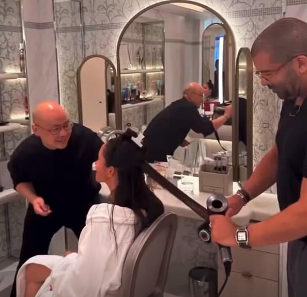 The make-up artist had used the video to explain how he had achieved her look for the Balenciaga show at Paris Fashion Week which the former actress attended in support of the brand’s latest creative director, Pierpaolo Piccioli