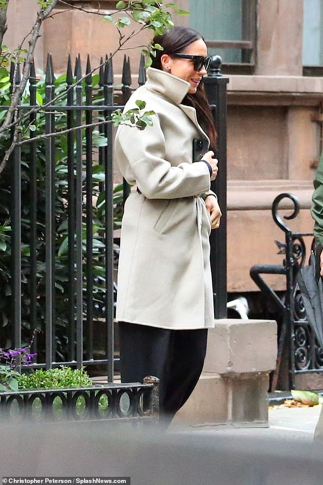 It is not known how long she stayed but smiled as she emerged