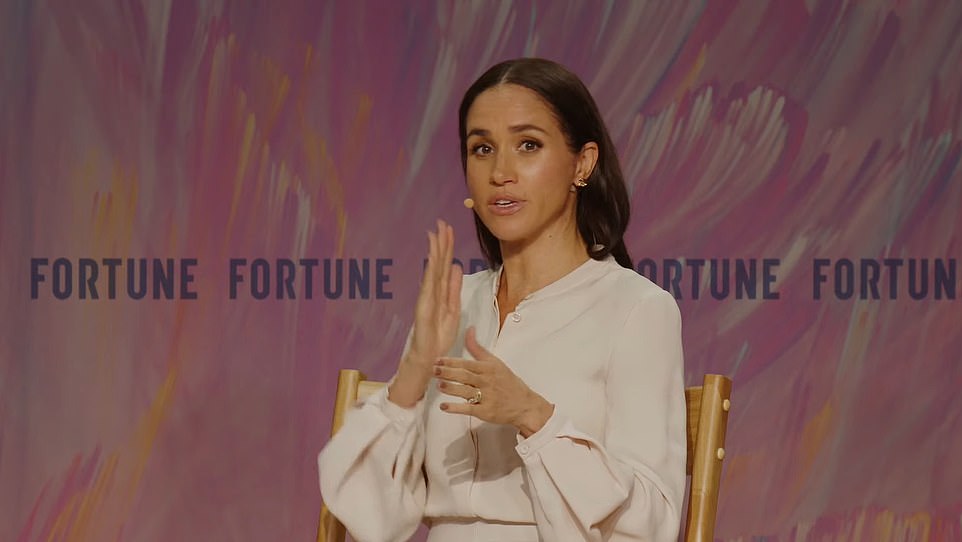 She also spoke about the possibility of a third season of her cooking show With Love, Meghan, but said she is still 'exploring all the options' for her brand. 'Well the holiday special is coming out in November and it's a really good one. So we're able to say eight episodes for two seasons - that's a lot of work,' she said. 'And having done Suits for seven years I remember what goes into production - how much people want content in different sizes. So what we're testing out now - it's amazing to be able to sit and watch a show for 30 minutes but how can I give you a recipe in two minutes and be able to share that with you - and how that continues to grow As Ever.