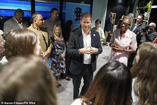 Prince Harry at a Diana Award event in London on September 11 during his recent trip to the UK