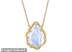 Logan Hollowell's 'Queen Water Drop Moonstone Necklace with Sprinkled Diamonds' retails for £2,506
