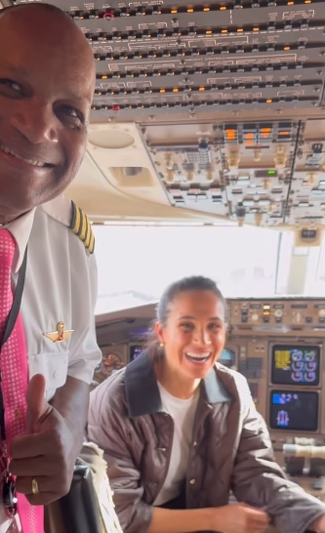 Her most recent Instagram 'film' depicted the Duchess in the cockpit of the flight that presumably brought her to Washington DC
