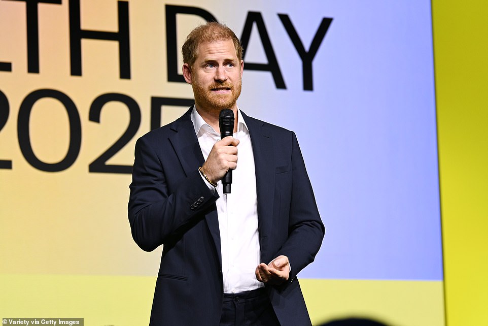 The Sussexes' Archewell Foundation sponsored three panels at the festival, focusing specifically on their passion projects: the mental health crisis amongst young people and online safety. The anonymous audience member said: 'I had hoped that they would be on the panel but each got up and read a speech from a teleprompter to kick off a session each'. Harry went first at the event on World Mental Health Day and said that: 'The global pandemic stripped away the ordinary scaffolding of life and brought a measurable surge in anxiety, depression and loss of connection.'
