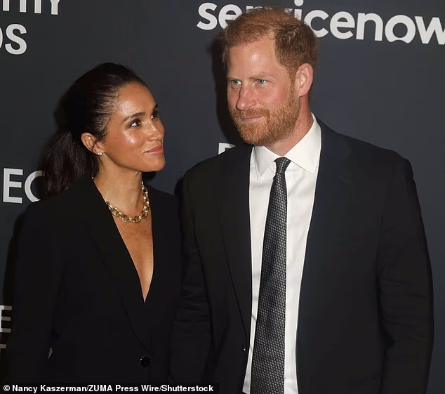 The mother-of-two was radiant during yesterday evening's Annual World Mental Health Day Gala (pictured at the event with Prince Harry)