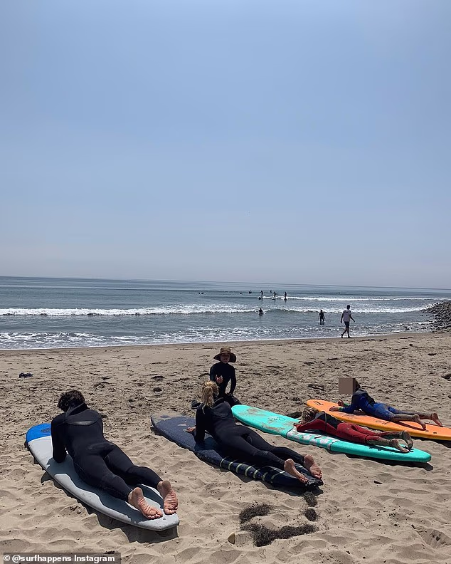 Archie (not pictured) appeared to participate in a talent show organised by Surf Happens, a surf school in California