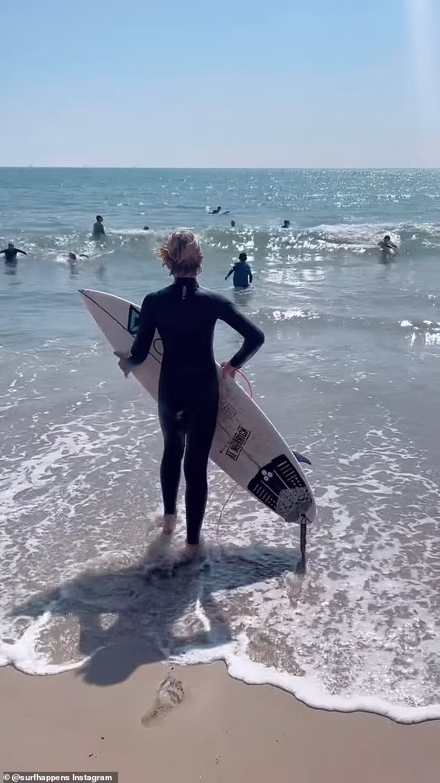 Harry and Meghan (not pictured), who moved to California in 2020 after stepping down from royal duties, were seen with their son at the Santa Claus Beach in Carpinteria, just outside Santa Barbara
