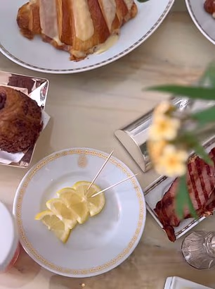 Breakfast - including bacon and croissants - served up in the Hôtel Plaza Athénée also featured