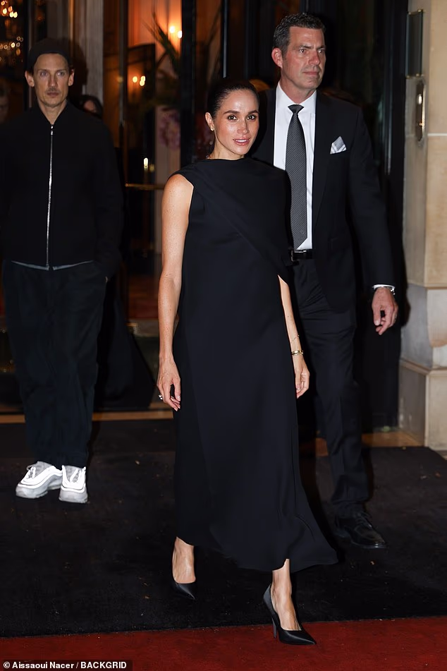 Crowds had gathered outside Meghan's hotel in a bid to catch a glimpse of the royal