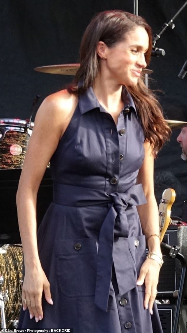 Meghan Markle was spotted wearing a ring called the 'Queen' Water Drop Moonstone Ring at a recent event in California. The piece contains a large moonstone - also known as the stone of the goddess Diana, in what could be a nod to her husband's royal roots